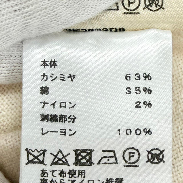 極美品△HERMES エルメス 3E2623D8 カシミヤ BRIDES de GALA ブリッド ドゥ ガラ ドット柄 半袖ニット ベージュ オレンジ 36 正規品 伊製