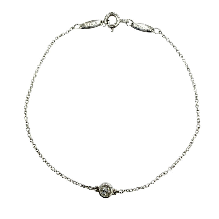 美品☆TIFFANY&amp;Co. ティファニー エルサペレッティ ダイアモンド バイザヤード ブレスレット 925 1Pダイヤモンド シルバー 重量0.9g