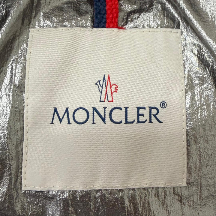 極美品□MONCLER モンクレール TARNOS GIUBBOTTO ロゴワッペン 2WAY ダウンジャケット ダウンベスト ブラック シルバー 0 国内正規品