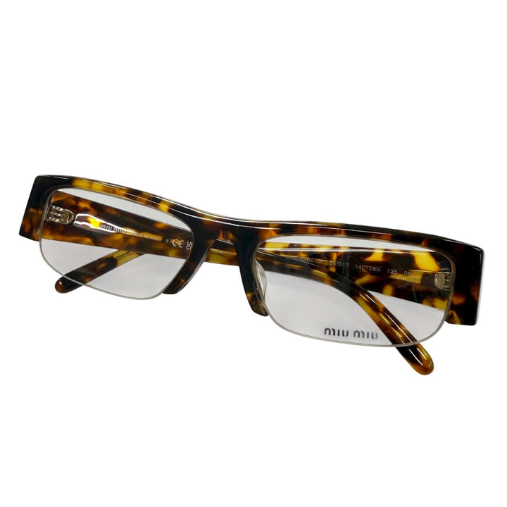 美品▼MIUMIU ミュウミュウ ヴェデット マーブル ブルーライトカット メガネ 眼鏡 アイウェア 54□17 135 ユニセックス 定価71500円