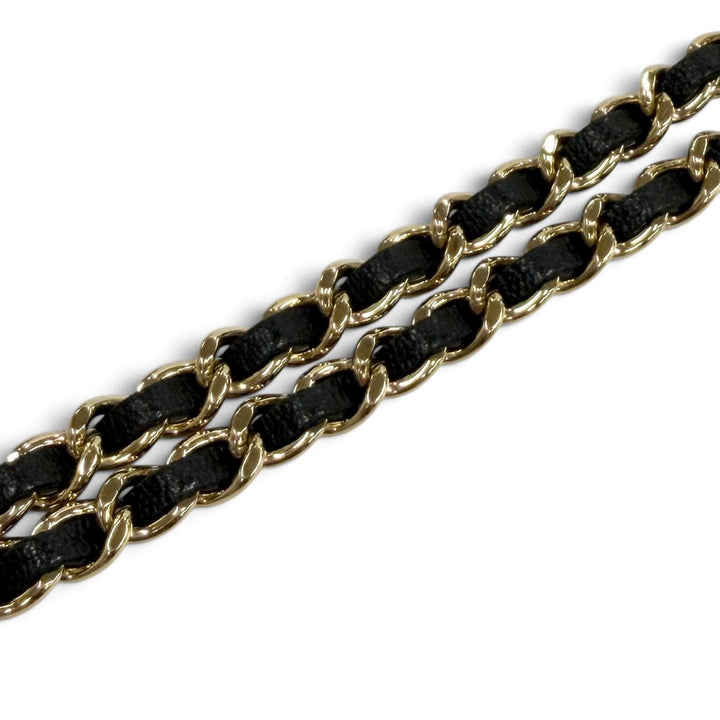 極美品★CHANEL シャネル ココマーク ミニマトラッセ デニム レザーチェーン フリンジ バッグ ショルダーバッグ ブラック 箱・保存袋付