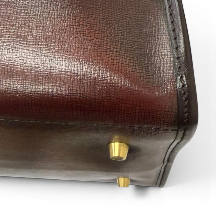 極美品□Berluti ベルルッティ トワルマルブフ レザー カリグラフィ スクリット 総柄 2WAY ショルダーバッグ ボストンバッグ ボルドー 伊製