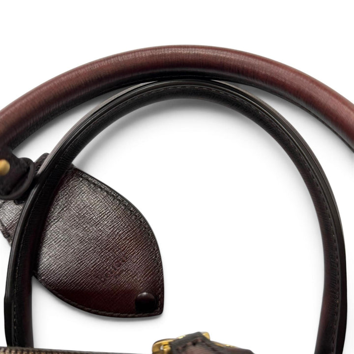 極美品□Berluti ベルルッティ トワルマルブフ レザー カリグラフィ スクリット 総柄 2WAY ショルダーバッグ ボストンバッグ ボルドー 伊製