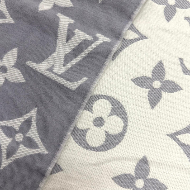 極美品★LOUIS VUITTON ルイヴィトン M77727 マフラー LV エセンシャル ウール100％ グリクレール モノグラム 170cm×34cm 正規品 箱付