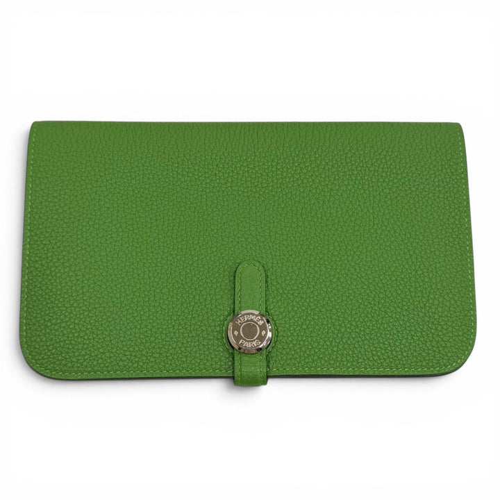 美品★HERMES エルメス ドゴン GM デュオ バンブー トゴ シルバー金具 セリエ金具 長財布 ロングウォレット B刻印 仏製 レディース 箱付