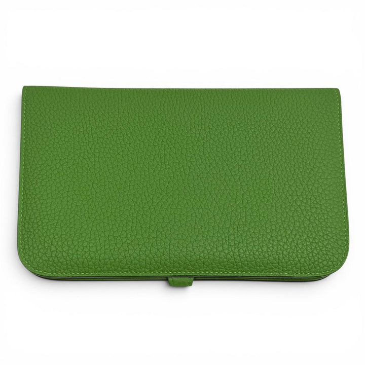 美品★HERMES エルメス ドゴン GM デュオ バンブー トゴ シルバー金具 セリエ金具 長財布 ロングウォレット B刻印 仏製 レディース 箱付