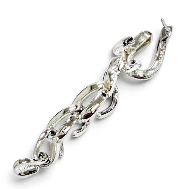 美品△TIFFANY&amp;Co. ティファニー フォージ ドロップ リンク AG925 ハイポリッシュ ピアス 両耳用 シルバー 重量20.3g レディース