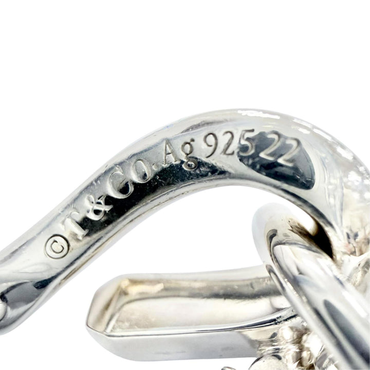 美品△TIFFANY&amp;Co. ティファニー フォージ ドロップ リンク AG925 ハイポリッシュ ピアス 両耳用 シルバー 重量20.3g レディース