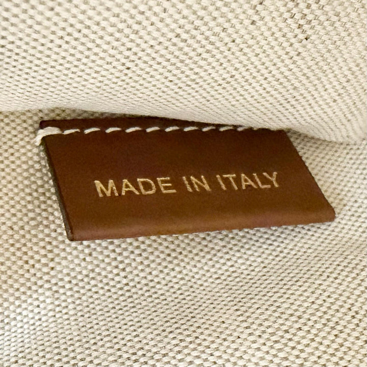 極美品△BURBERRY バーバリー 8044143 ミニ フレヤ トート コットン リネン キャンバス レザー 2WAY ショルダーバッグ 伊製 定価192500円