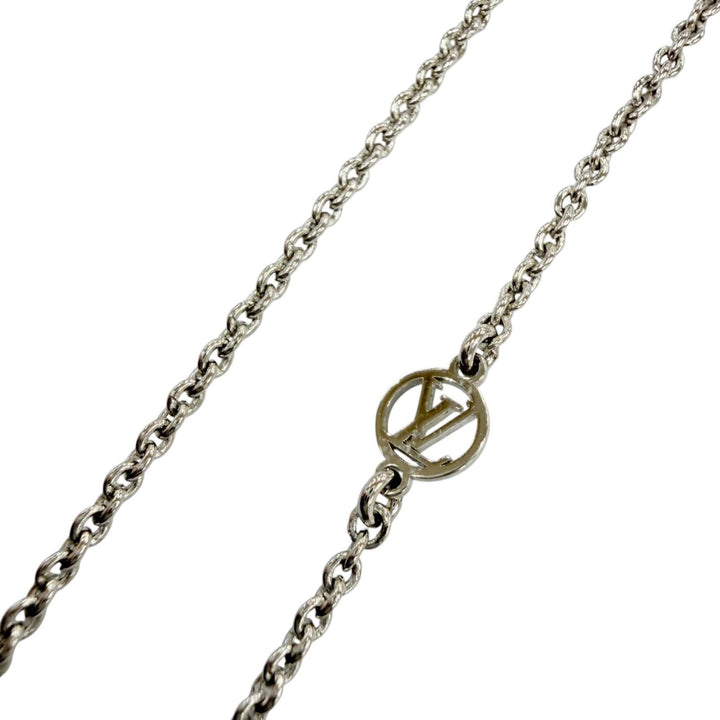 極美品☆LOUIS VUITTON ルイヴィトン 2025年製 M63197 ネックレス・エセンシャルV LVサークルロゴ シルバー イタリア製 レディース