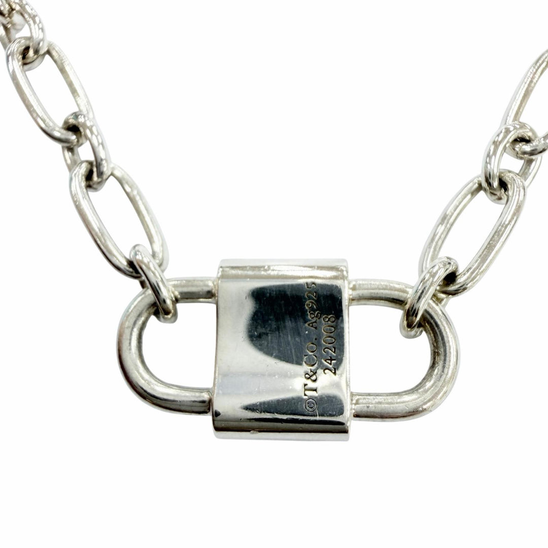 美品☆TIFFANY&amp;Co. ティファニー スモール ダブルロック ネックレス AG925 アクセサリー シルバー 重量12.9g レディース 箱・保存袋付き