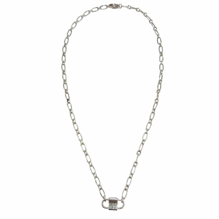 美品☆TIFFANY&amp;Co. ティファニー スモール ダブルロック ネックレス AG925 アクセサリー シルバー 重量12.9g レディース 箱・保存袋付き