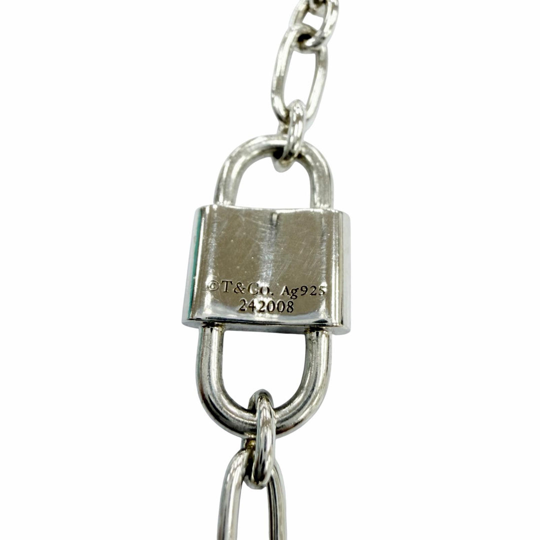 美品☆TIFFANY&amp;Co. ティファニー スモール ダブルロック ネックレス AG925 アクセサリー シルバー 重量12.9g レディース 箱・保存袋付き