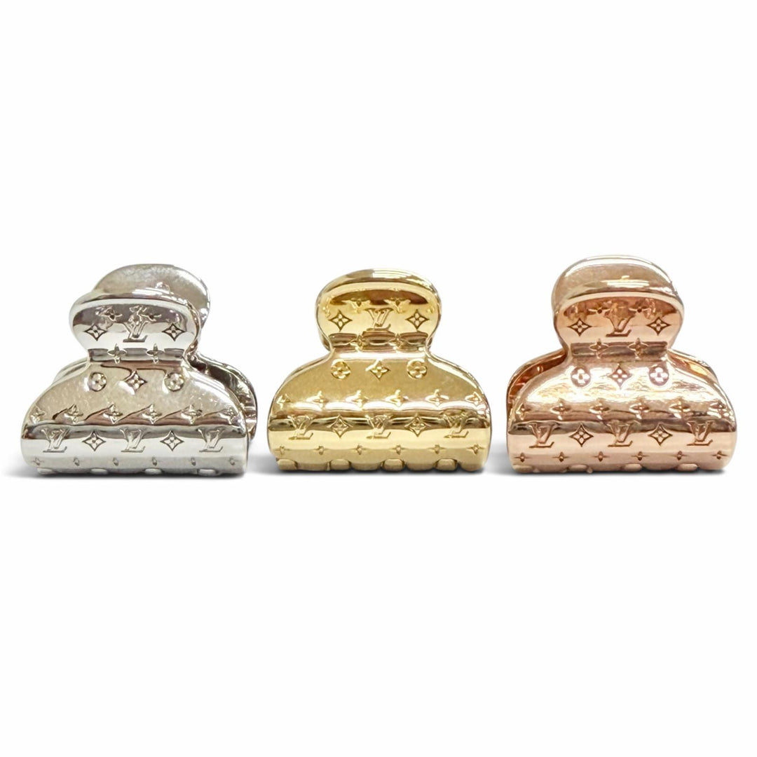 極美品△LOUIS VUITTON ルイヴィトン M68940 アクセソワール シュブ ナノグラム PM ヘアクリップ ヘアアクセサリー 3カラー 伊製 箱付き