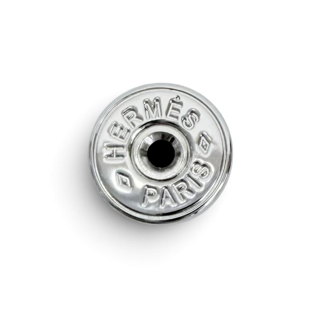 美品△HERMES エルメス H100052FP03 ミニ マイヨン シルバリー シェーヌダンクル ピアス アクセサリー 両耳用 シルバー ブラック 箱 袋付