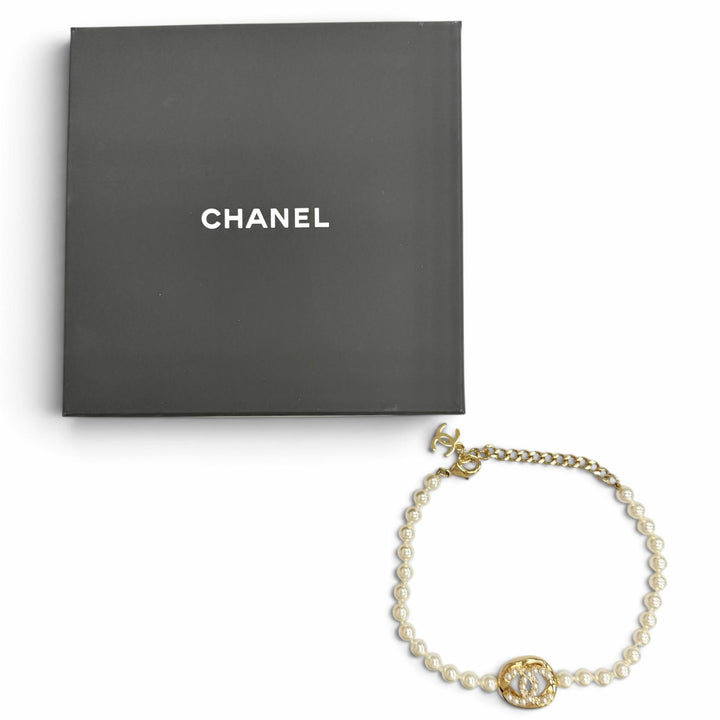 極美品△CHANEL シャネル B24A ABD727 ココマーク パール チョーカー ネックレス アクセサリー ゴールド イタリア製 レディース オススメ