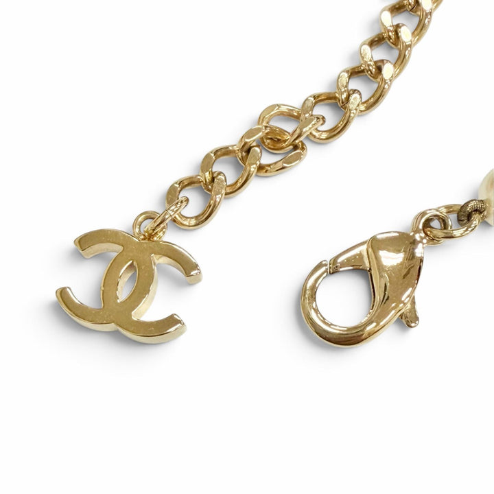 極美品△CHANEL シャネル B24A ABD727 ココマーク パール チョーカー ネックレス アクセサリー ゴールド イタリア製 レディース オススメ