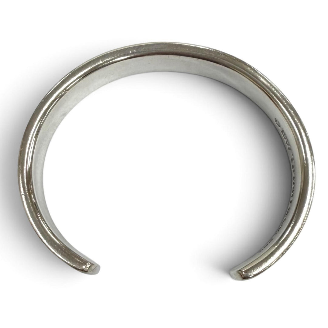 美品★TIFFANY&amp;Co. ティファニー 925 1837 カフ バングル ロゴデザイン ブレスレット アクセサリー シルバー 重量35.9g レディース