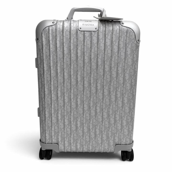極美品▼DIOR RIMOWA ディオールオム リモワ 1DRTR002YWZ オブリーク キャビン アルミニウム キャリーケース スーツケース シルバー