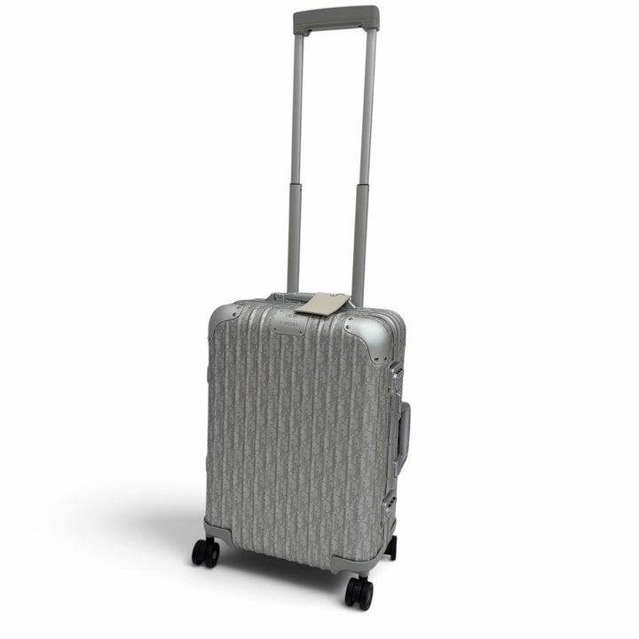 極美品▼DIOR RIMOWA ディオールオム リモワ 1DRTR002YWZ オブリーク キャビン アルミニウム キャリーケース スーツケース シルバー