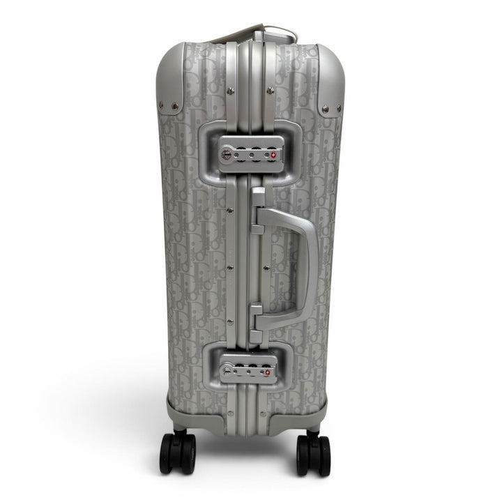 極美品▼DIOR RIMOWA ディオールオム リモワ 1DRTR002YWZ オブリーク キャビン アルミニウム キャリーケース スーツケース シルバー