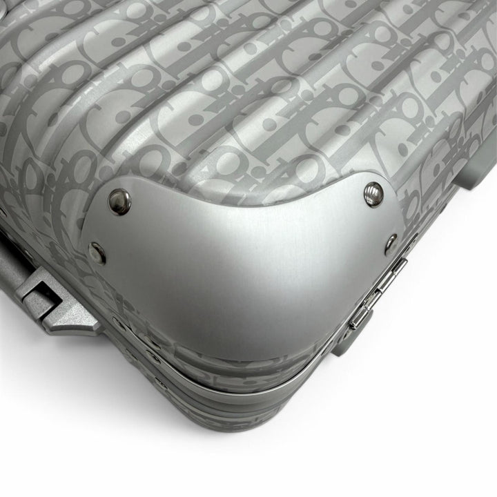 極美品▼DIOR RIMOWA ディオールオム リモワ 1DRTR002YWZ オブリーク キャビン アルミニウム キャリーケース スーツケース シルバー
