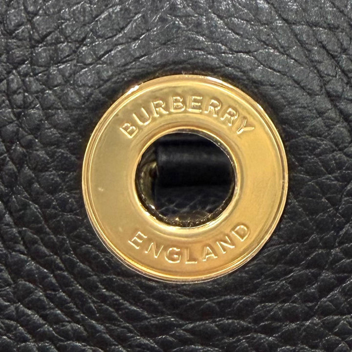 極美品★BURBERRY バーバリー 8111270 バーモンジー チェック ミディアム レザー 2WAY ハンドバッグ ブラック レディース 保存袋付き
