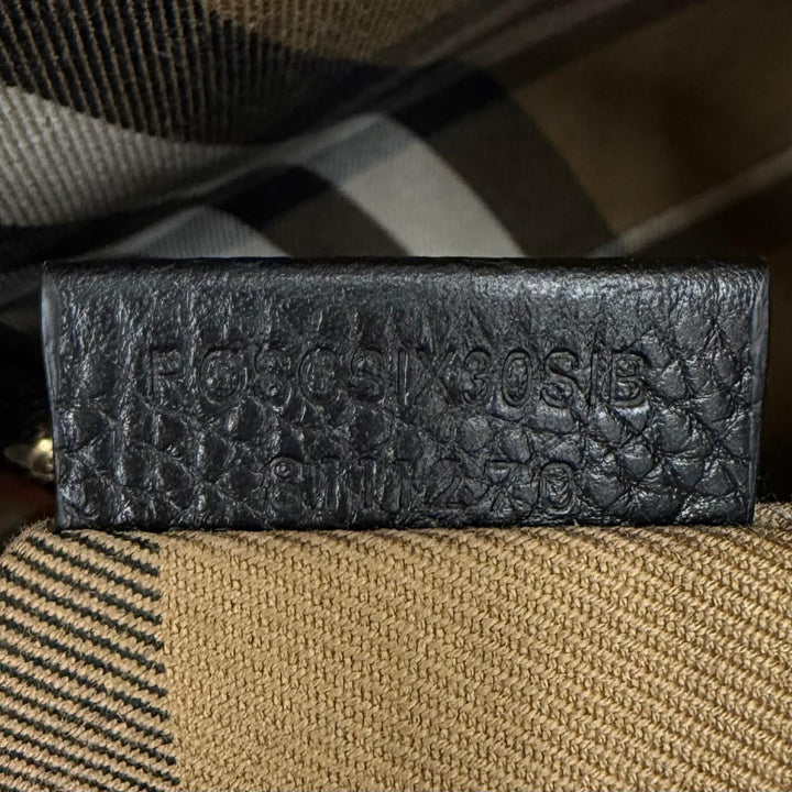 極美品★BURBERRY バーバリー 8111270 バーモンジー チェック ミディアム レザー 2WAY ハンドバッグ ブラック レディース 保存袋付き
