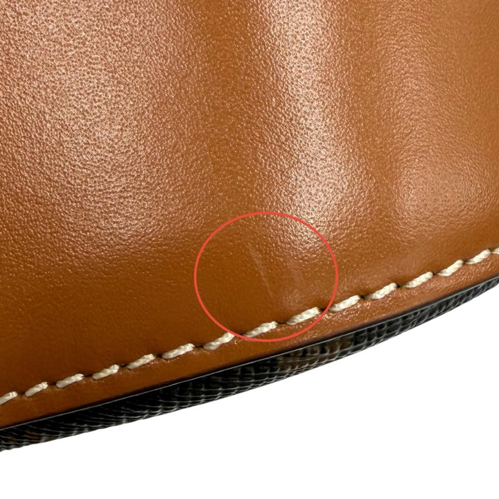 美品★CELINE セリーヌ 19113 タン ブラウン トリオンフ ミディアム バケット レザー ショルダーバッグ イタリア製 レディース 保存袋付