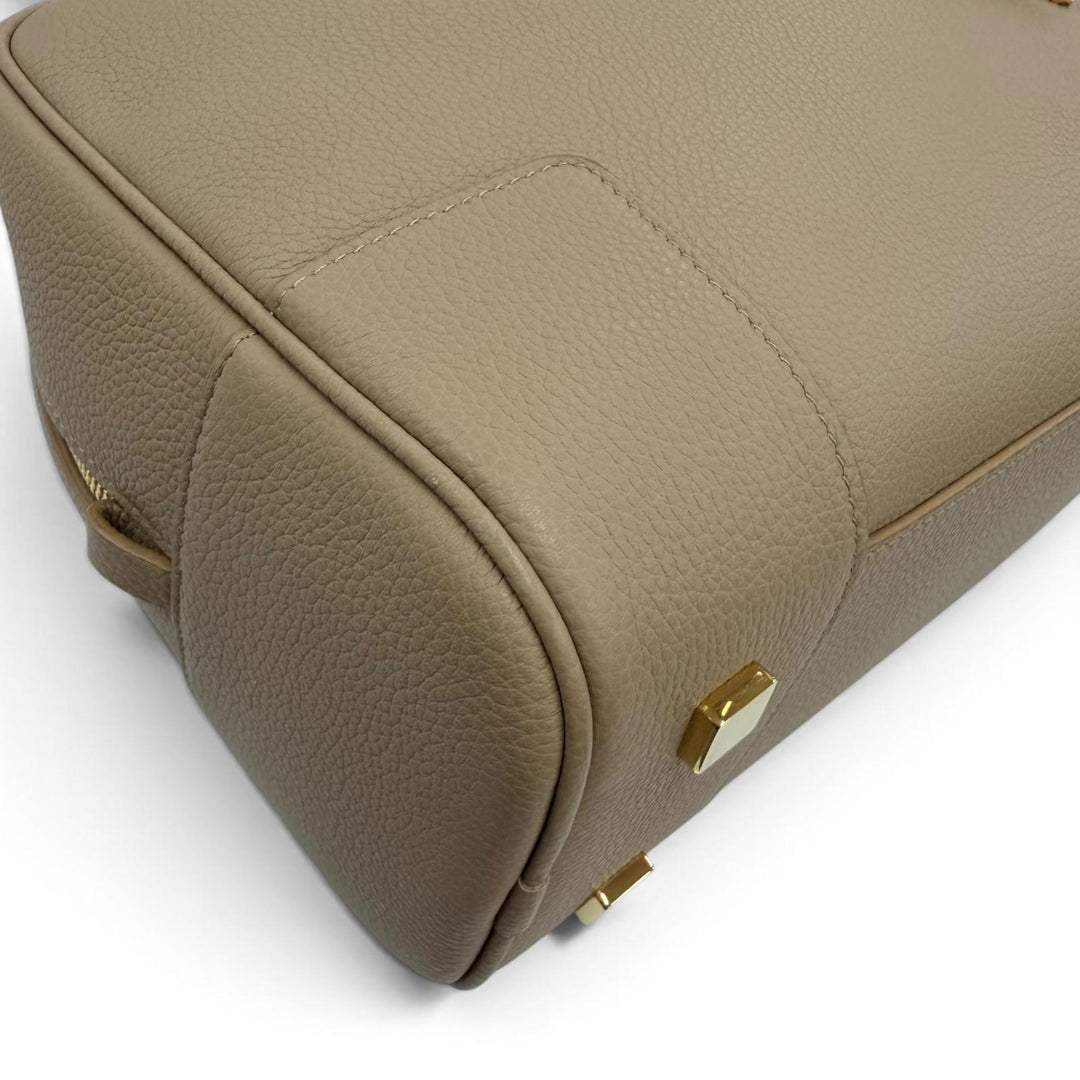 美品☆LOEWE ロエベ A039N08X08 アマソナ28 アナグラム刻印 ソフトグレインカーフ 2WAYショルダーバッグ ハンドバッグ ベージュ 保存袋付
