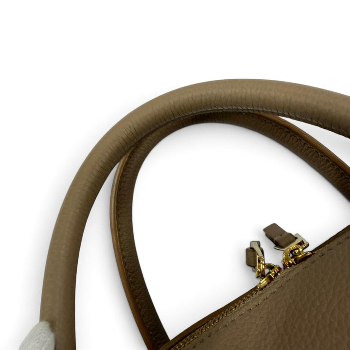 美品☆LOEWE ロエベ A039N08X08 アマソナ28 アナグラム刻印 ソフトグレインカーフ 2WAYショルダーバッグ ハンドバッグ ベージュ 保存袋付