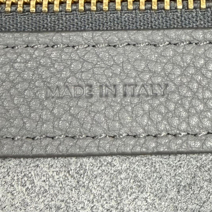極美品★CELINE セリーヌ 18902 カバファントム スモール ロゴ入り ソフトグレインカーフ トートバッグ グレー イタリア製 保存袋付き