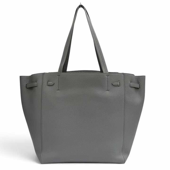 極美品★CELINE セリーヌ 18902 カバファントム スモール ロゴ入り ソフトグレインカーフ トートバッグ グレー イタリア製 保存袋付き
