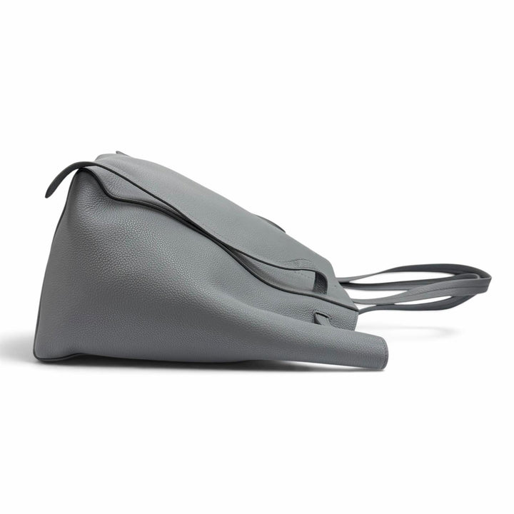 極美品★CELINE セリーヌ 18902 カバファントム スモール ロゴ入り ソフトグレインカーフ トートバッグ グレー イタリア製 保存袋付き