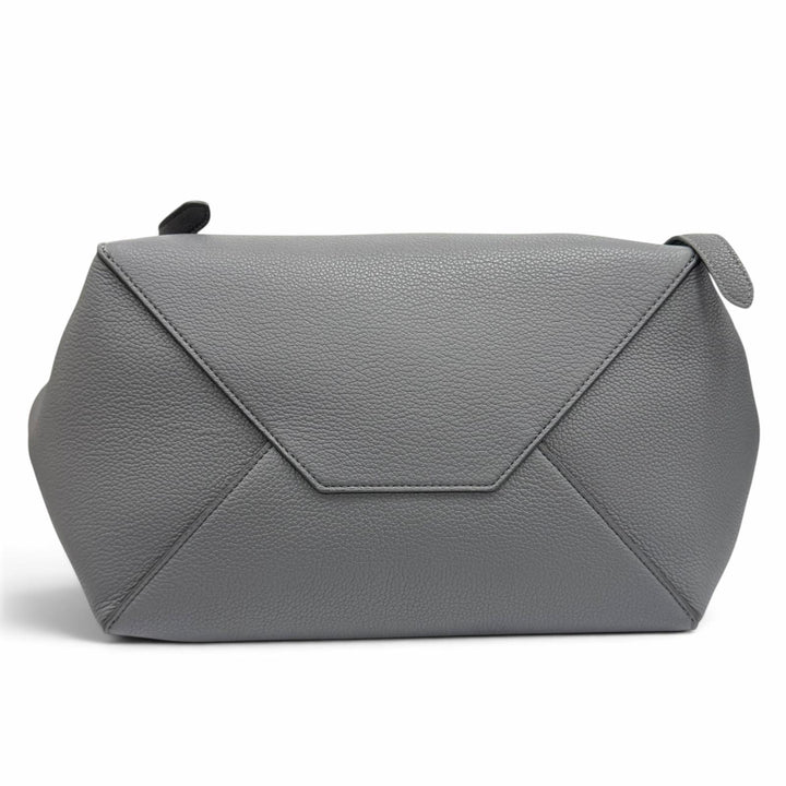 極美品★CELINE セリーヌ 18902 カバファントム スモール ロゴ入り ソフトグレインカーフ トートバッグ グレー イタリア製 保存袋付き