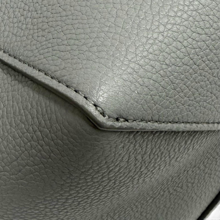 極美品★CELINE セリーヌ 18902 カバファントム スモール ロゴ入り ソフトグレインカーフ トートバッグ グレー イタリア製 保存袋付き