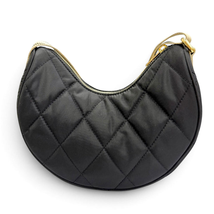 美品△BURBERRY バーバリー 8111928 ホースシュー クロスボディバッグ ノバチェック柄使い ショルダーバッグ ブラック 定価174900円 袋付