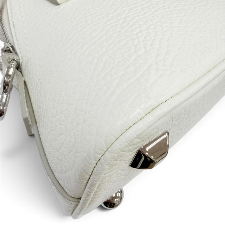 極美品☆Maison Margiela 11 メゾンマルジェラ11 S56WG0081 5AC マイクロ ショルダーバッグ レザー キャンバス 2WAY ハンドバッグ 白