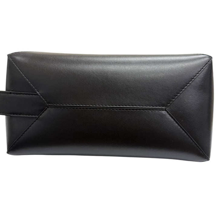 極美品□LOEWE ロエベ C510WBPX01 PUZZLE FOLD パズルフォルド シャイニーナパカーフ ウォッシュバッグ クラッチバッグ ブラック メンズ