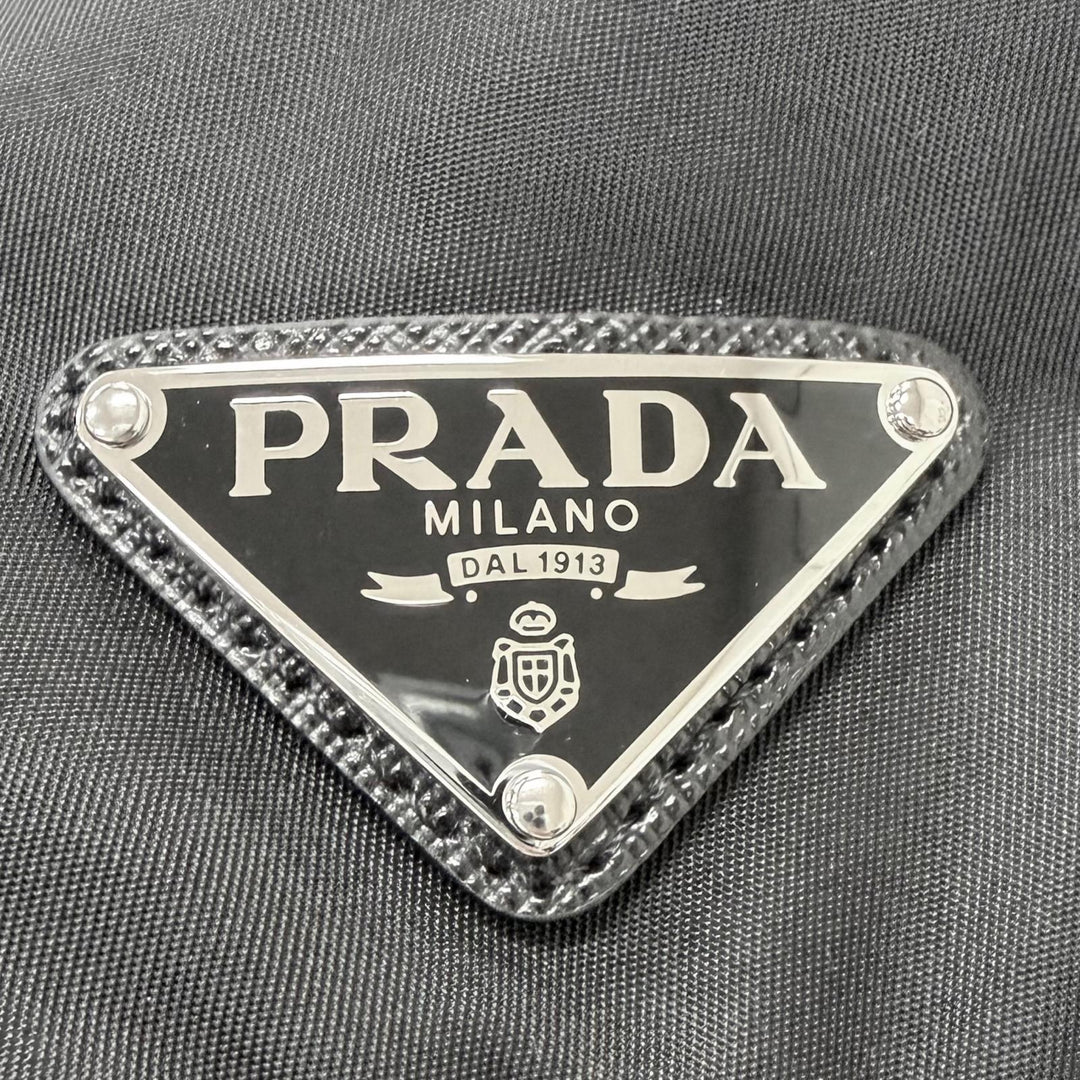 極美品□PRADA プラダ 2HC137 Re-Nylon トライアングルロゴ バケットハット 帽子 ブラック L イタリア製 正規品 メンズ 箱・保存袋付き