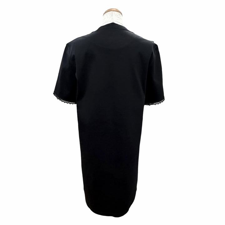 極美品△HERMES エルメス 25AW 5H4505DC Embroidered pocket flared dress PALEFROI 袖口レース使い 半袖Tシャツ ワンピース 正規品 34