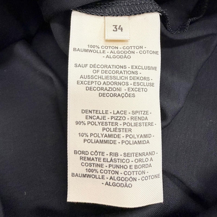 極美品△HERMES エルメス 25AW 5H4505DC Embroidered pocket flared dress PALEFROI 袖口レース使い 半袖Tシャツ ワンピース 正規品 34