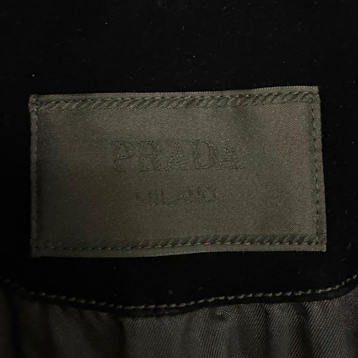 美品□PRADA プラダ 2024年製 GEB276 トライアングルロゴ 三角プレート ベルベットジャケット ブラック 46 イタリア製 正規品 メンズ