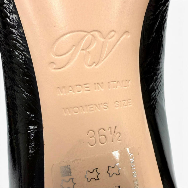 極美品☆ROGER VIVIER ロジェヴィヴィエ Tres Vivier ストラスバックル レザー パンプス ブラック 36.5 イタリア製 レディース 保存袋付