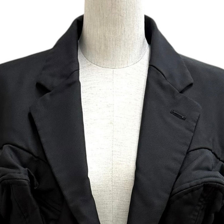 美品★COMME des GARCONS コムデギャルソン 22AW GJ-J018 BLACK ROSE 縮絨 燕尾 コート アウター ブラック S 日本製 正規品 レディース