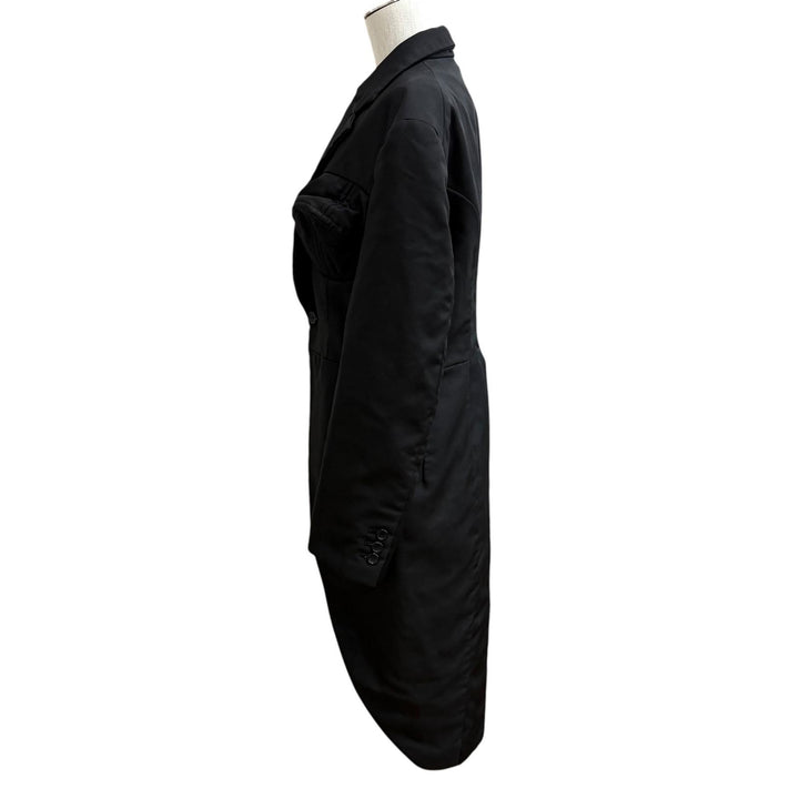 美品★COMME des GARCONS コムデギャルソン 22AW GJ-J018 BLACK ROSE 縮絨 燕尾 コート アウター ブラック S 日本製 正規品 レディース