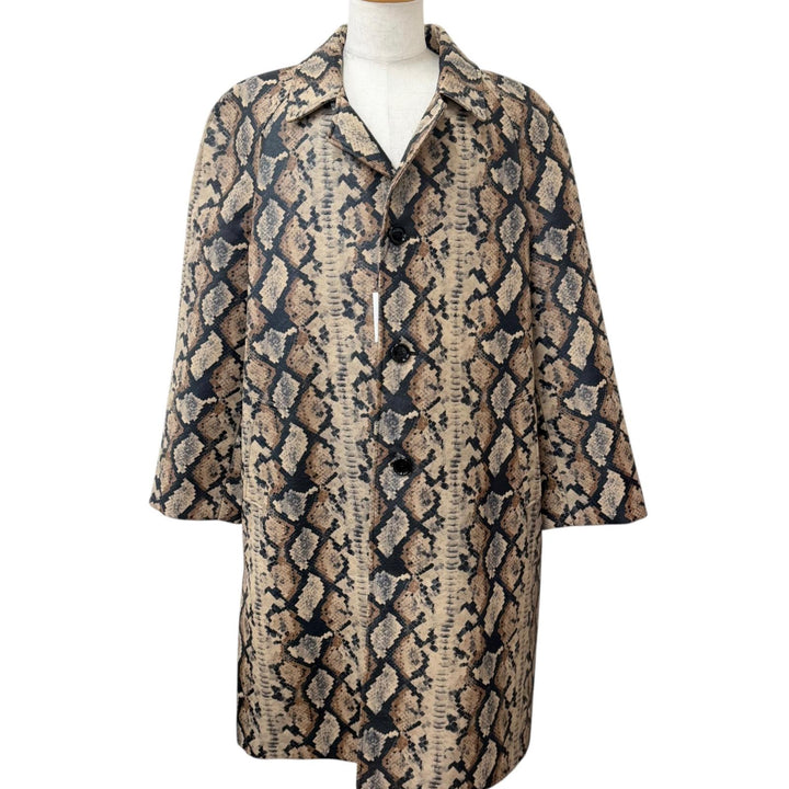 未使用品□CELINE セリーヌ 23SS 2M82A652T パイソンプリント ランウェイ着用モデル チェスターコート ブラウン 50 イタリア製 正規品