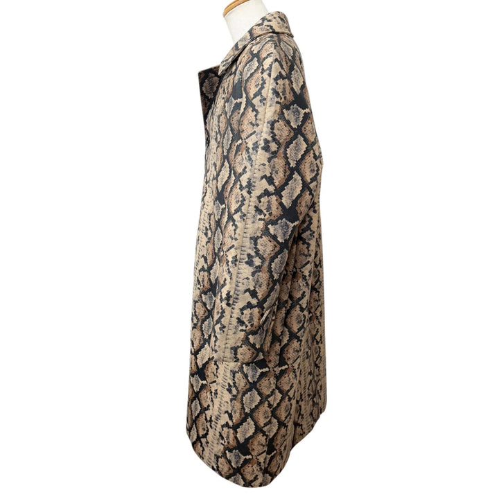 未使用品□CELINE セリーヌ 23SS 2M82A652T パイソンプリント ランウェイ着用モデル チェスターコート ブラウン 50 イタリア製 正規品