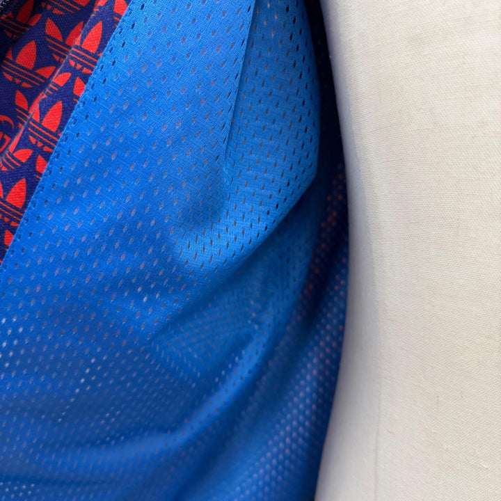 極美品▼GUCCI adidas グッチ アディダス 692112 ウェブライン ロゴ総柄 ZIPUP ブルゾン トラックジャケット レッド ネイビー XL 正規品