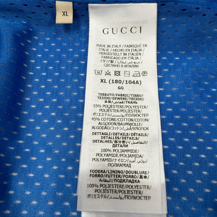 極美品▼GUCCI adidas グッチ アディダス 692112 ウェブライン ロゴ総柄 ZIPUP ブルゾン トラックジャケット レッド ネイビー XL 正規品